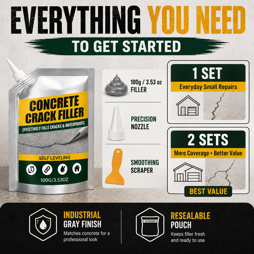 🏠 ✨LAST DAY 50% OFF ✨Waterproof Concrete Crack Repair for Indoor & Outdoor Use upsell