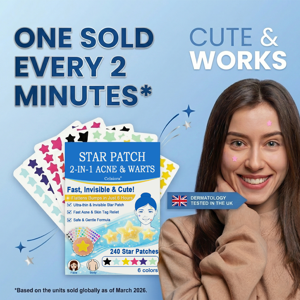 ✨Celsiora® 2-in-1 Microneedle & Hydrocolloid Star Patch | Acne, Raised Moles, Flat Warts & Skin Tags Remover | 6 Colors Pimple Patch for Face & Neck | Invisible Star Zit Stickers | 240 Count