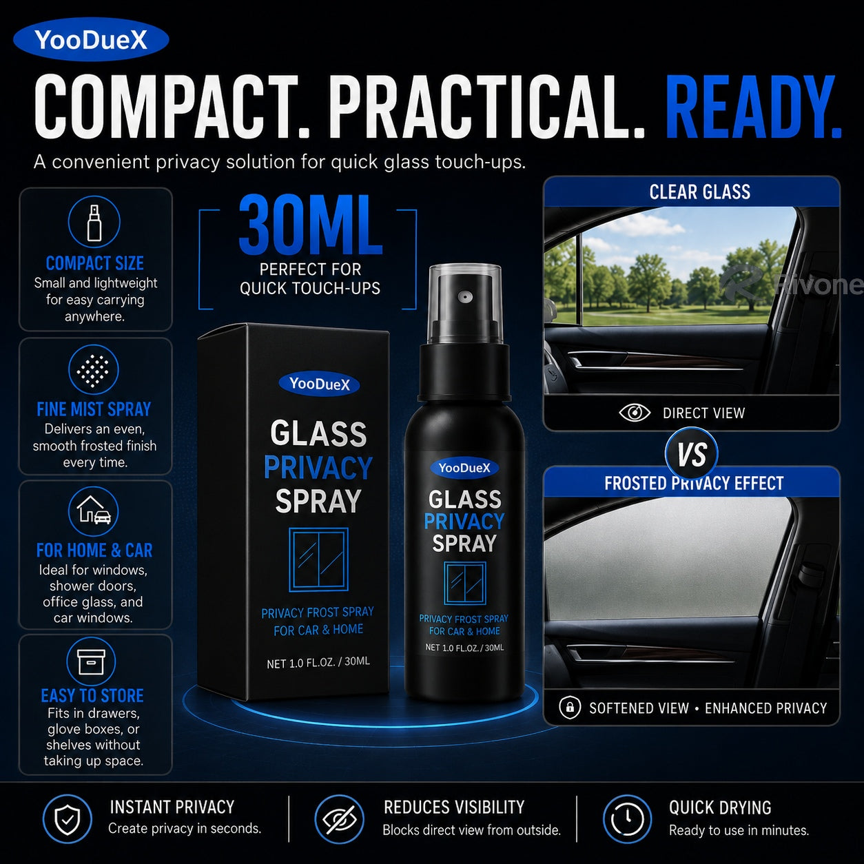 🪟 50% OFF Reflective Window Spray | One-Way Mirror Privacy Shield for Home & Car