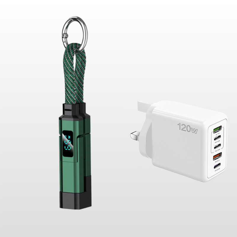 🔥HOT SALE 60% OFF🔥4-in-1 Digital Display Keychain Charging Cable