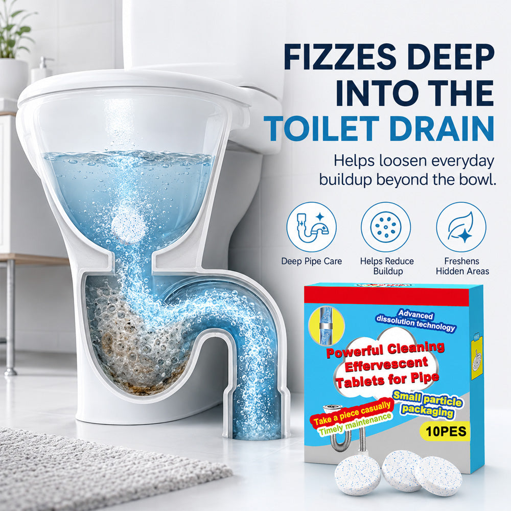 🔥50% OFF ❤️Powerful Cleaning Effervescent Tablets for Pipe, Fast Dissolve Hair Grease Clogs, Deodorizing Antibacterial Pipe Cleaner for Sink Toilet Floor Drain