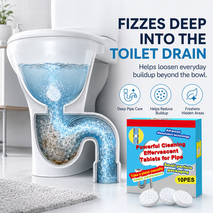 🔥50% OFF ❤️Powerful Cleaning Effervescent Tablets for Pipe, Fast Dissolve Hair Grease Clogs, Deodorizing Antibacterial Pipe Cleaner for Sink Toilet Floor Drain