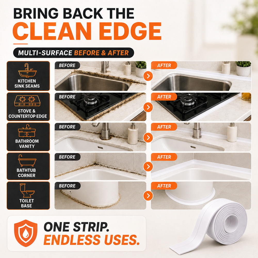 💧 50% OFF Waterproof Mildewproof Caulk Tape Roll – Seal Gaps, Block Water & Prevent Mold! ✨