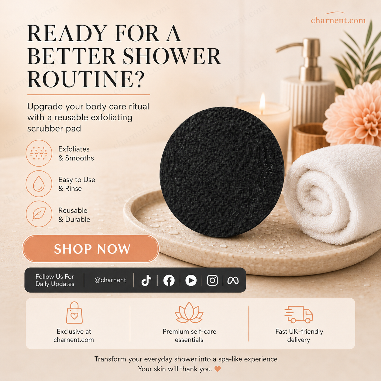 🚿 Exfoliating Scrub Bath Pads🧖‍♀️ Gently exfoliate, unclog pores, reveal brighter skin. Durable rubber, easy to rinse. ✨🛀