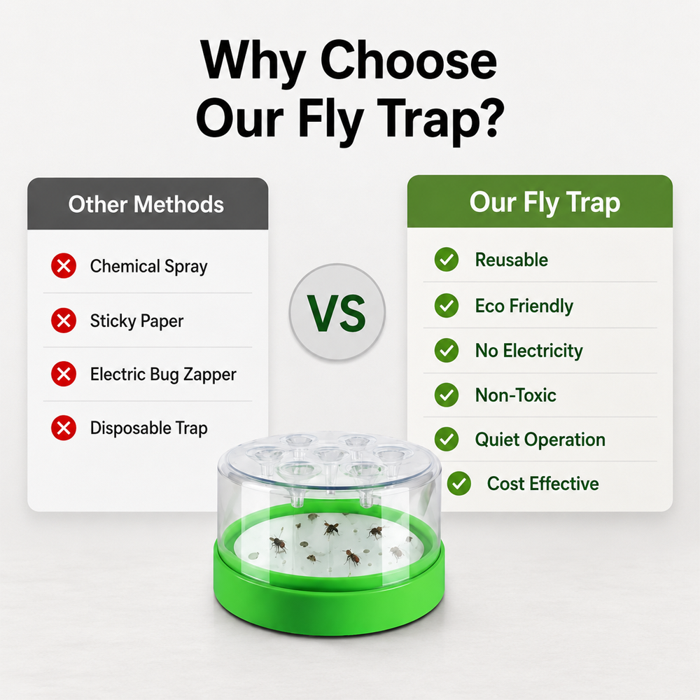 upsell 🪰 Reusable Non-Electric Fly & Mosquito Trap – Safe, Durable🏡