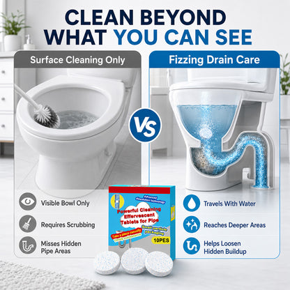 🔥50% OFF ❤️Powerful Cleaning Effervescent Tablets for Pipe, Fast Dissolve Hair Grease Clogs, Deodorizing Antibacterial Pipe Cleaner for Sink Toilet Floor Drain
