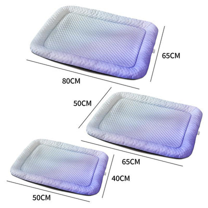 upsell ❄️Pet Cooling Mat for Dogs & Cats 🐾  Naturally Cool Ice-Silk Pad • Breathable, Washable & Soft