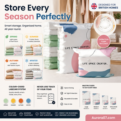 🥰No-Pump Large Vacuum Storage Compression Bags