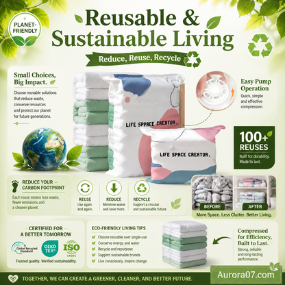 🥰No-Pump Large Vacuum Storage Compression Bags