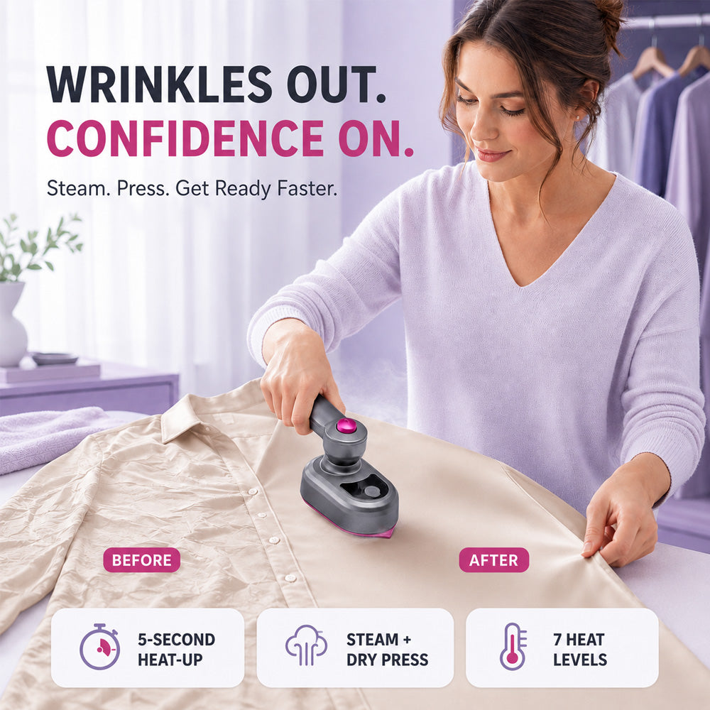 💨💞2026 HOT SALE 50% OFF! 🧺Garment Steamer for Clothes Portable Travel Clothing Steamer Iron