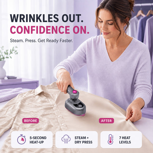 💨💞2026 HOT SALE 50% OFF! 🧺Garment Steamer for Clothes Portable Travel Clothing Steamer Iron