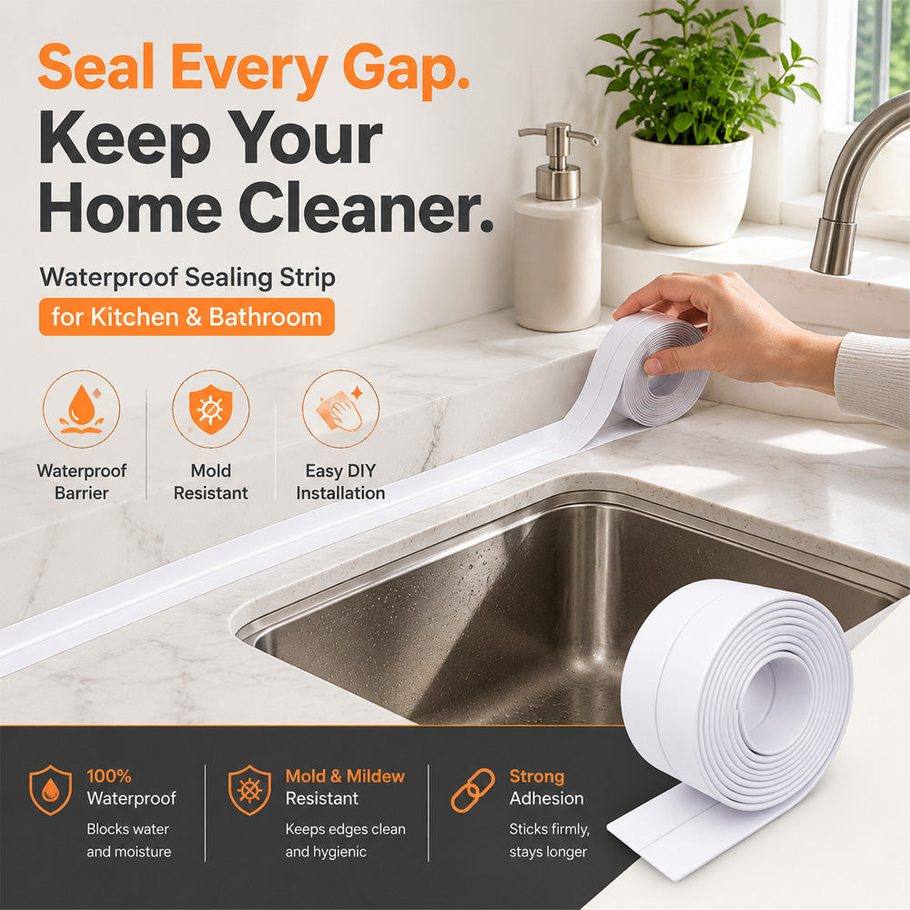 💧 50% OFF Waterproof Mildewproof Caulk Tape Roll – Seal Gaps, Block Water & Prevent Mold! ✨