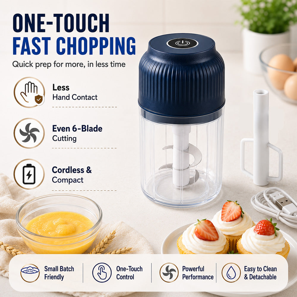 ✨ 50% OFF NOW! 6-Blade Electric Food Chopper｜Chops Vegetables, Onions, Herbs, Nuts & Meat｜Cordless, One-Touch & Easy to Clean