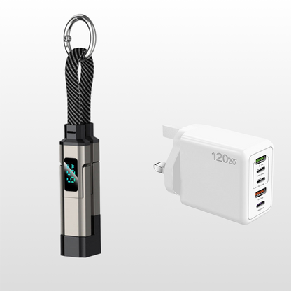 🔥HOT SALE 60% OFF🔥4-in-1 Digital Display Keychain Charging Cable
