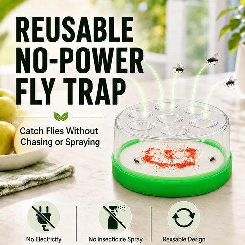 🏠🛡️Reusable Non-Electric Fly Trap--Near kitchen sinks, trash cans, pet bowls, garage windows, patios, and BBQs