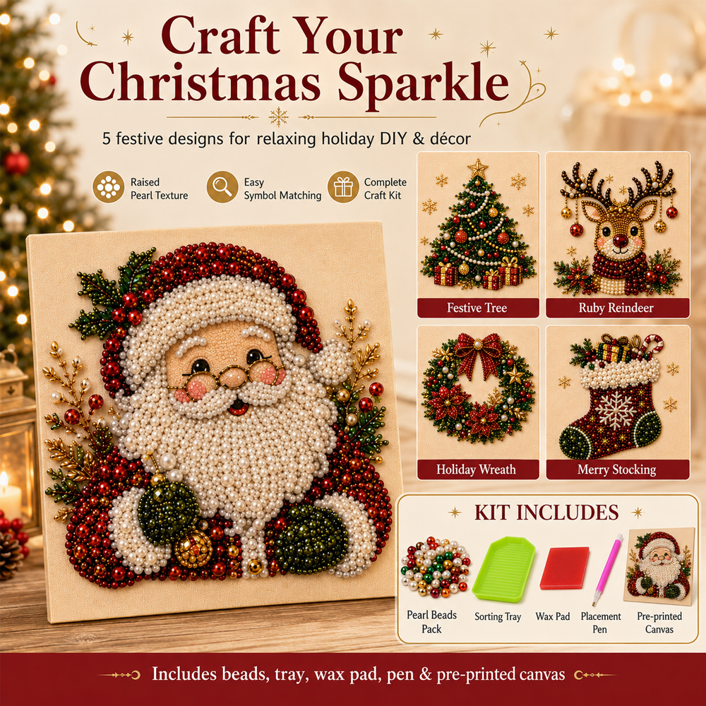 upsell 🎨💎Zero-Skill Needed | 3D DIY Christmas Pearl Art Kit
