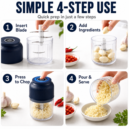 ✨ 50% OFF NOW! 6-Blade Electric Food Chopper｜Chops Vegetables, Onions, Herbs, Nuts & Meat｜Cordless, One-Touch & Easy to Clean