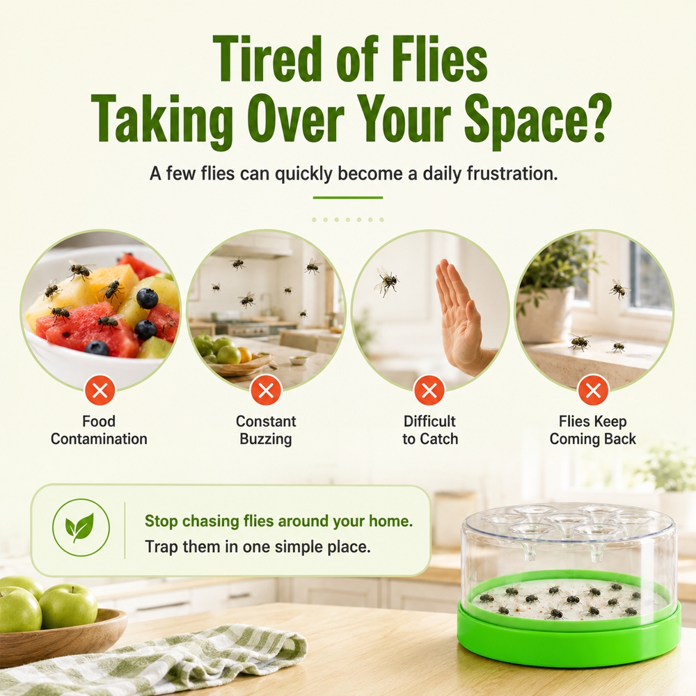 🪰 Reusable Non-Electric Fly & Mosquito Trap – Safe, Durable🏡