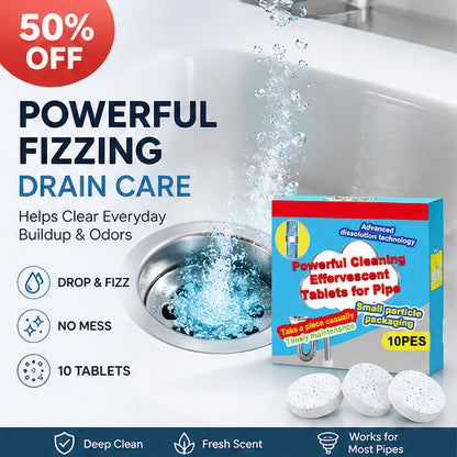 🔥50% OFF ❤️Powerful Cleaning Effervescent Tablets for Pipe, Fast Dissolve Hair Grease Clogs, Deodorizing Antibacterial Pipe Cleaner for Sink Toilet Floor Drain