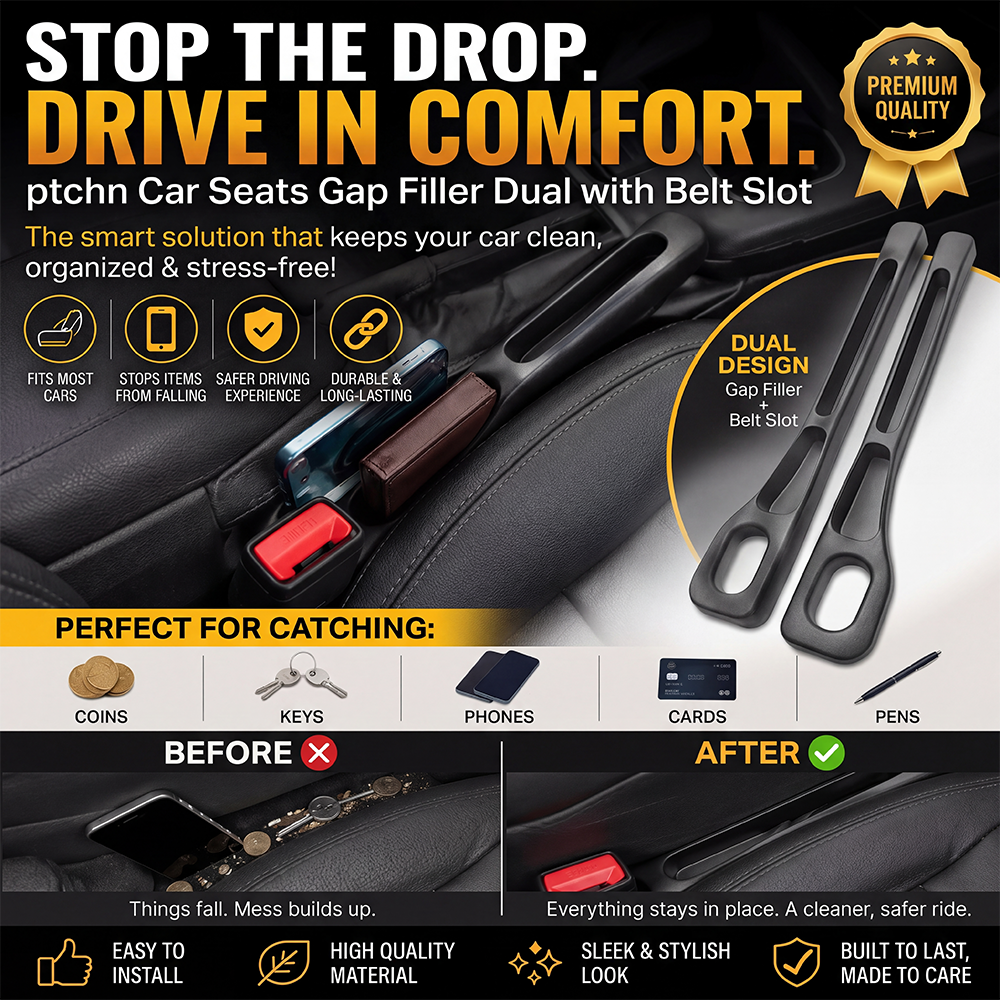 📢50% Rabatt 🚗Stop Losing Your Phone Between Car Seats💺🌟Universal Seat-Gap Filler • Double-Slot Organizer🌟