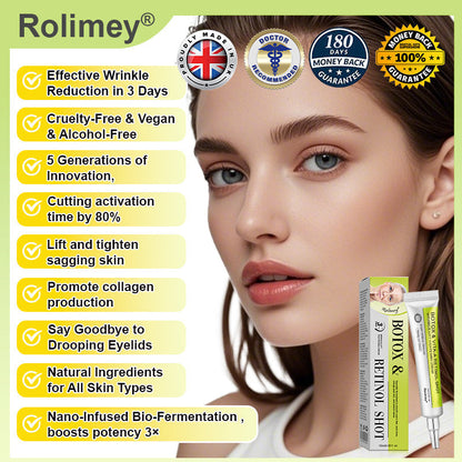 👏🌿Proudly Made in the UK💫Rolimey® Botox & Vita-A Retinol Shot Wrinkle-Lift Tightening cream - Last Day Promotion 70% OFF⏰⏰