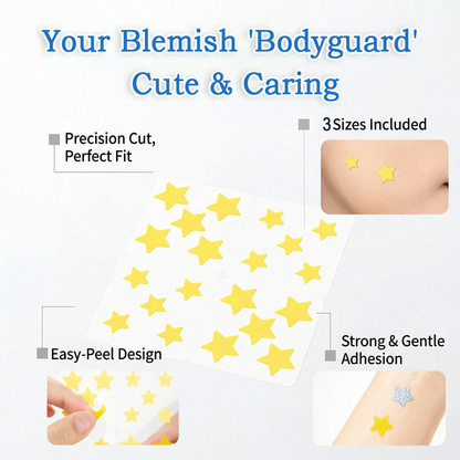 Devareon® 2-in-1 Microneedle & Hydrocolloid Star Patch 🌟 | Acne, Blackheads, Skin Tags & Raised Blemishes Remover 💫 | 6 Colors Pimple Patch for Face & Neck 🌸 | Invisible Star Zit Stickers ✨