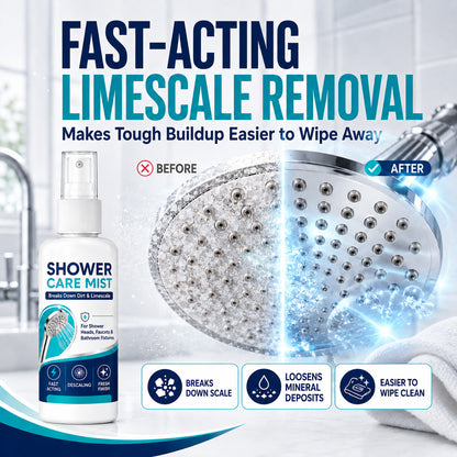 🔥 50% OFF! 🚿 Shower Limescale Remover Spray | Dissolves Water Stains, Mineral Buildup & Restores Shine ✨