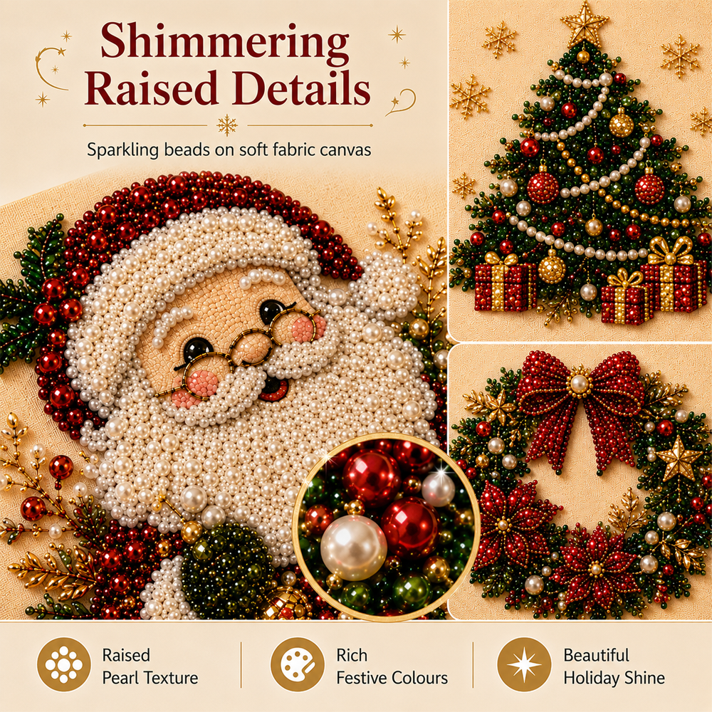 upsell 🎨💎Zero-Skill Needed | 3D DIY Christmas Pearl Art Kit