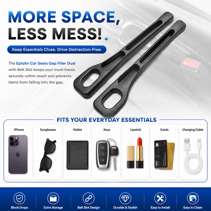 📢50% Rabatt 🚗Stop Losing Your Phone Between Car Seats💺🌟Universal Seat-Gap Filler • Double-Slot Organizer🌟
