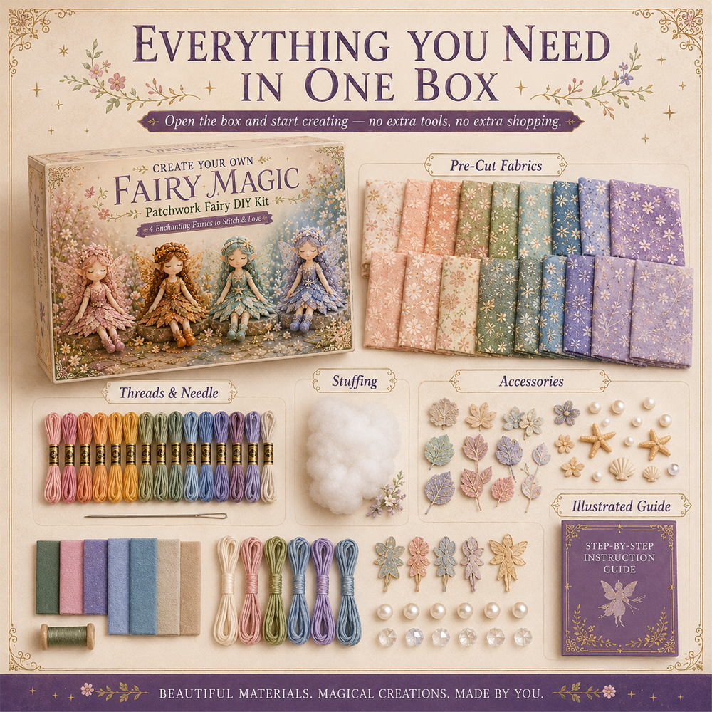 upsell 🥳2026 HOT SALE🥳💞50K+ SOLD!🧵✨ 50% OFF! Fairy Patchwork DIY Collection – Stitch 4 unique fairies, create keepsakes to treasure. Perfect for craft lovers & magical gifts! 🧚‍♀️💫
