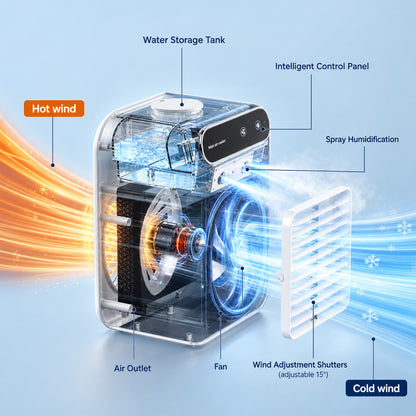 🌬️Portable 3-in-1 Quiet Fan Air Conditioner ✅ Factory Direct Sales⌛Limited Quantity💥Best Price