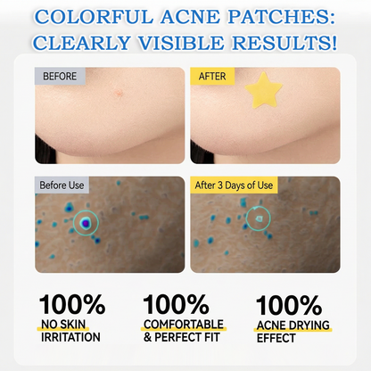 ✔Celsiora® 2-in-1 Microneedle & Hydrocolloid Star Patch | Acne, Raised Moles, Flat Warts & Skin Tags Remover | 6 Colors Pimple Patch for Face & Neck | Invisible Star Zit Stickers | 240 Count