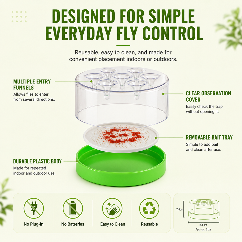 🪰 Reusable Non-Electric Fly & Mosquito Trap – Safe, Durable🏡
