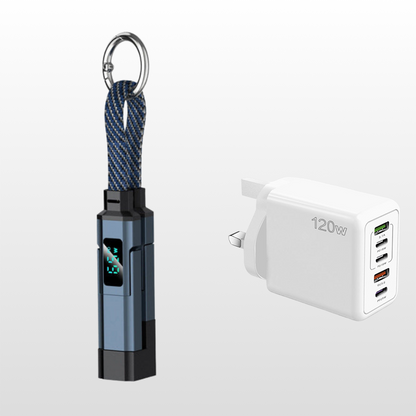 🔥HOT SALE 60% OFF🔥4-in-1 Digital Display Keychain Charging Cable