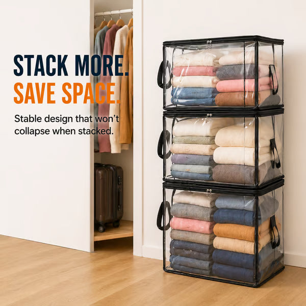 ⏰🔥LIMITED TIME 50% OFF! 🏠 Transparent Large-Capacity Dustproof & Moisture-Proof Storage Bag – Perfect for Clothes, Toys, Books & More ✨
