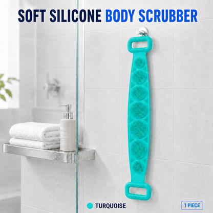 🚿✨ 70cm Long Reach Silicone Back Scrubber  🫧 Reach Your Back Easier • 🔄 Clean + Massage • 💧 Easy To Rinse