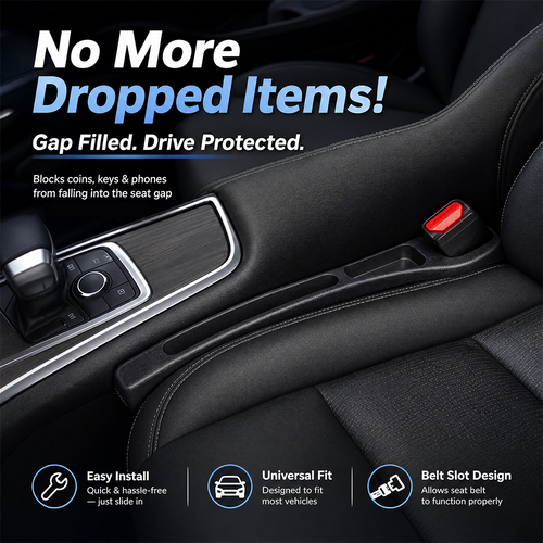 📢50% Rabatt 🚗Stop Losing Your Phone Between Car Seats💺🌟Universal Seat-Gap Filler • Double-Slot Organizer🌟