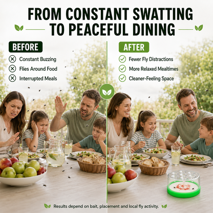 🏠🛡️Reusable Non-Electric Fly Trap--Near kitchen sinks, trash cans, pet bowls, garage windows, patios, and BBQs