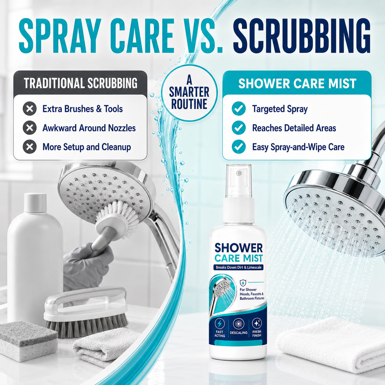 🔥 50% OFF! 🚿 Shower Limescale Remover Spray | Dissolves Water Stains, Mineral Buildup & Restores Shine ✨