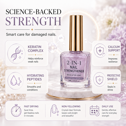 💅 40% OFF !! ⏰ Lilac Glossy Nail Strengthener – Strengthen Weak Nails & Restore Natural Shine