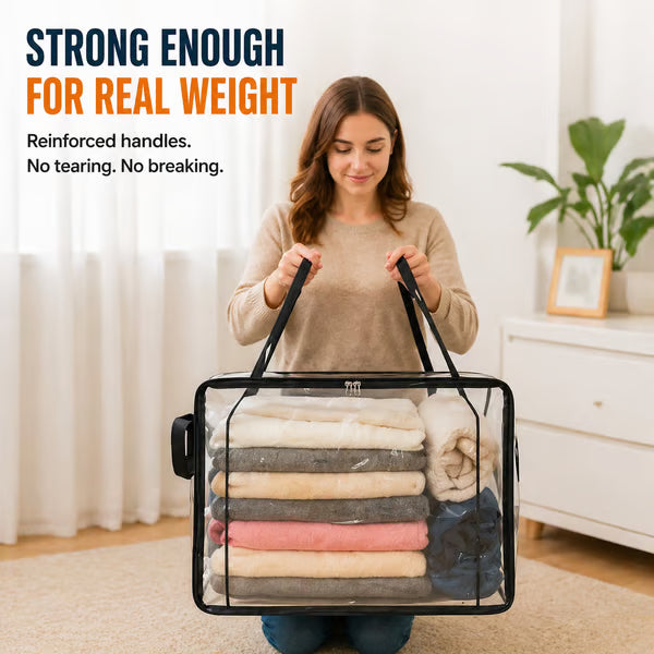 ⏰🔥LIMITED TIME 50% OFF! 🏠 Transparent Large-Capacity Dustproof & Moisture-Proof Storage Bag – Perfect for Clothes, Toys, Books & More ✨