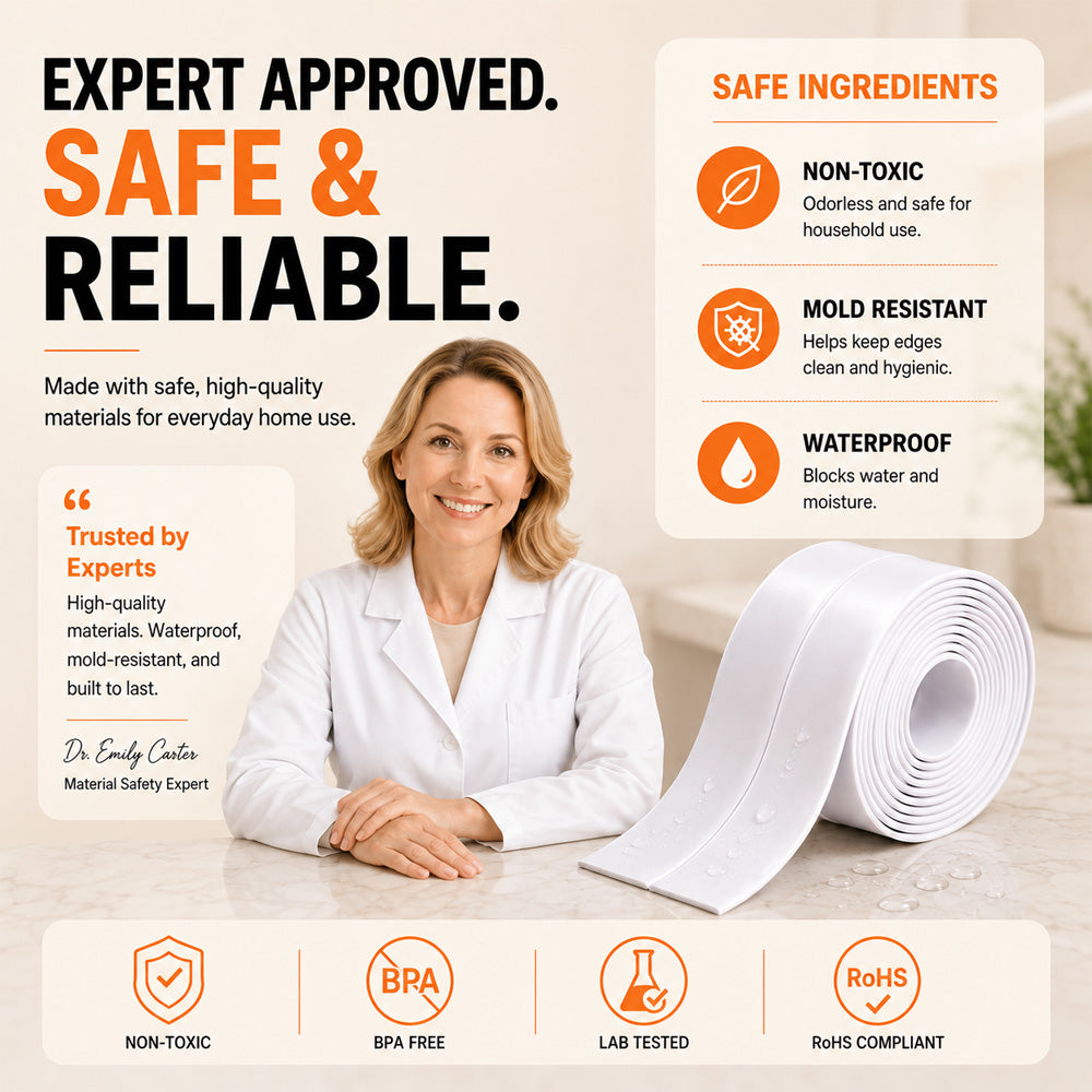 💧 50% OFF Waterproof Mildewproof Caulk Tape Roll – Seal Gaps, Block Water & Prevent Mold! ✨