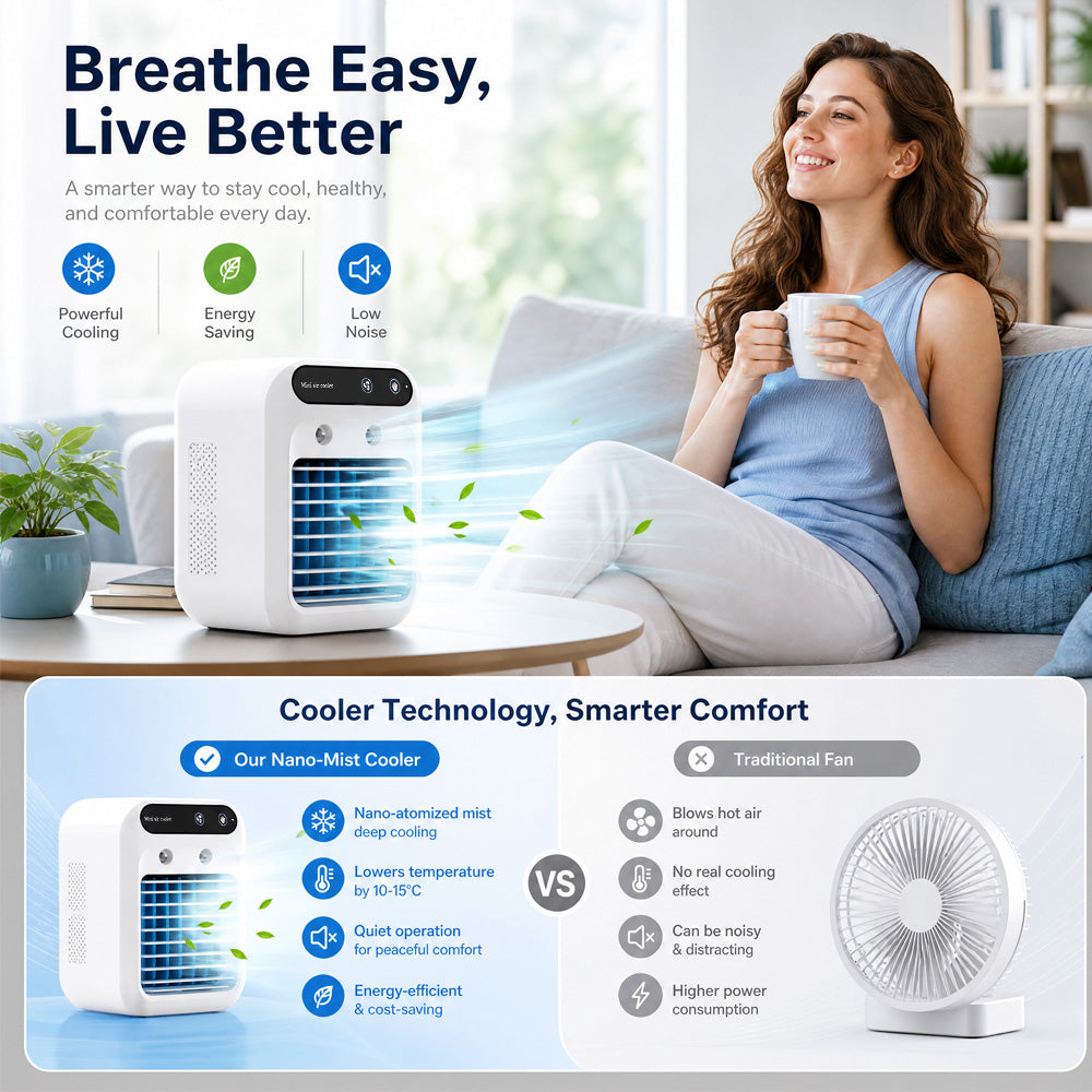 🌬️Portable 3-in-1 Quiet Fan Air Conditioner ✅ Factory Direct Sales⌛Limited Quantity💥Best Price