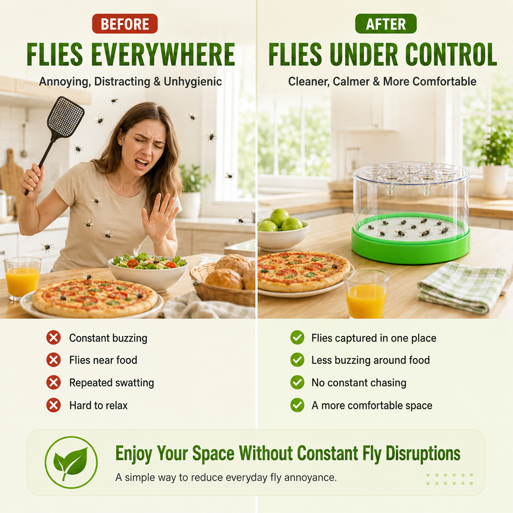 🪰 Reusable Non-Electric Fly & Mosquito Trap – Safe, Durable🏡