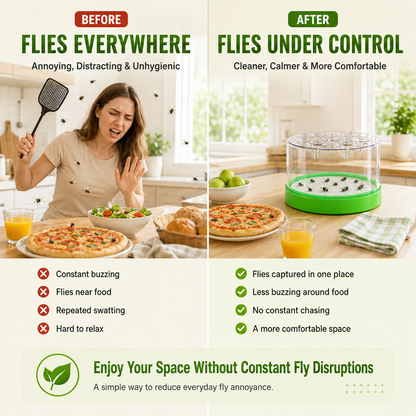 🪰 Reusable Non-Electric Fly & Mosquito Trap – Safe, Durable🏡