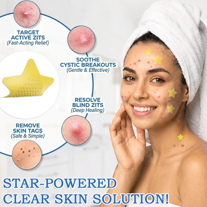 Devareon® 2-in-1 Microneedle & Hydrocolloid Star Patch 🌟 | Acne, Blackheads, Skin Tags & Raised Blemishes Remover 💫 | 6 Colors Pimple Patch for Face & Neck 🌸 | Invisible Star Zit Stickers ✨