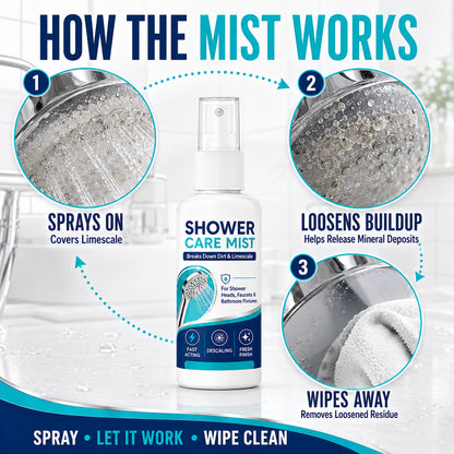 🔥 50% OFF! 🚿 Shower Limescale Remover Spray | Dissolves Water Stains, Mineral Buildup & Restores Shine ✨