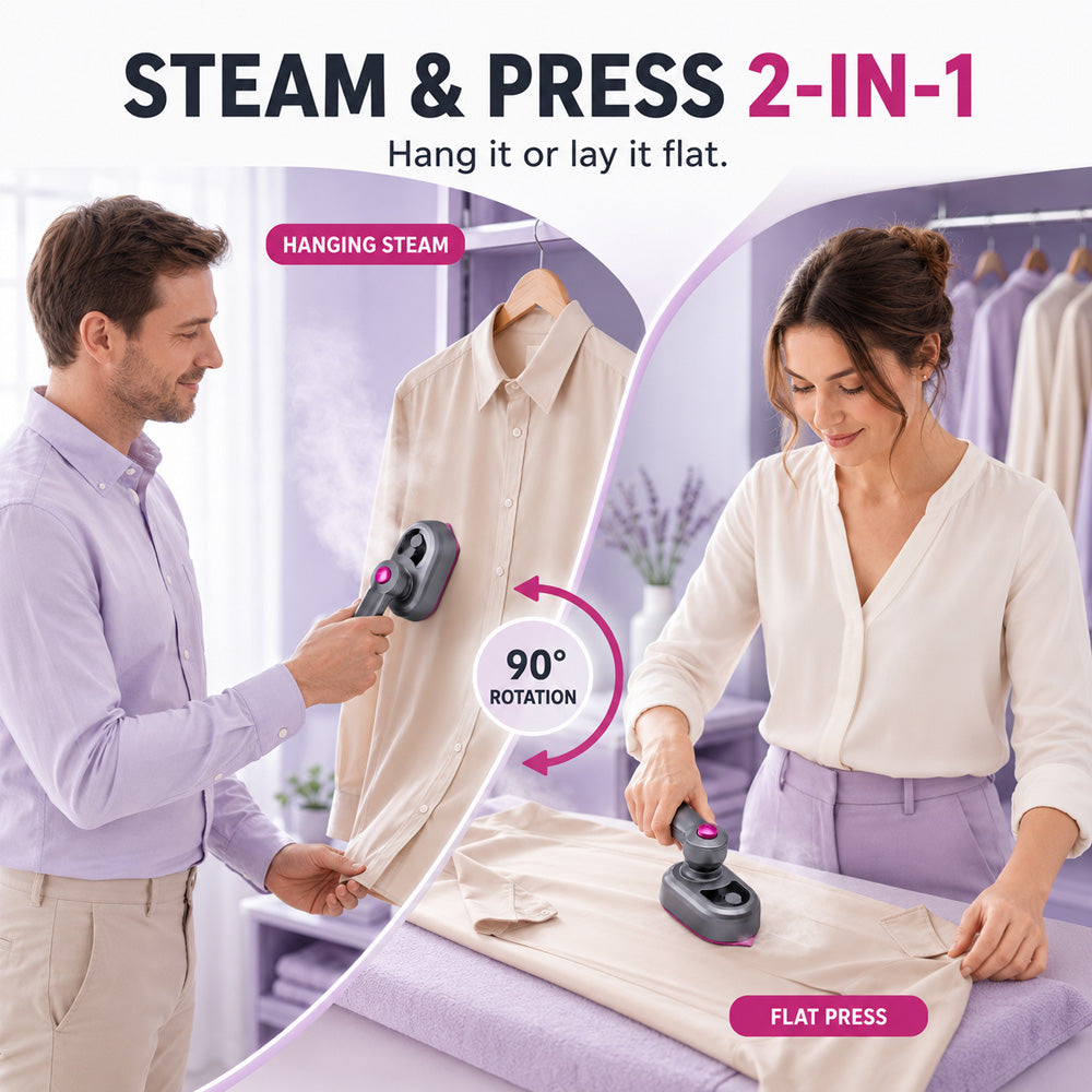 💨💞2026 HOT SALE 50% OFF! 🧺Garment Steamer for Clothes Portable Travel Clothing Steamer Iron