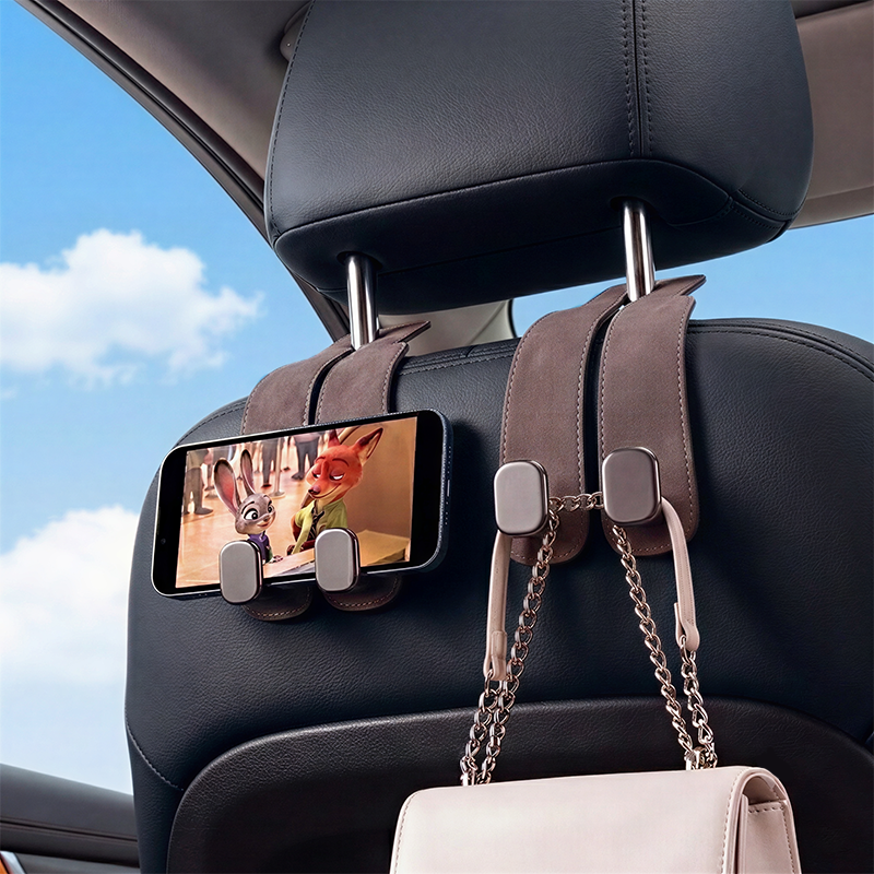 📢50% OFF🚗 Eptchn Car Headrest Hooks 👜| Universal, Heavy-Duty, Leather Wrapped, 2-Pack