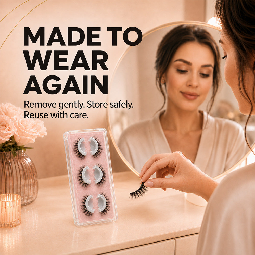 🥳2026 HOT SALE🥳💞50K+ SOLD!👁️✨ 50% OFF! Reusable Self‑Adhesive False Eyelashes – No glue needed, just press & go. Natural curl, reusable & easy to remove. A beauty game‑changer! 💕🌸